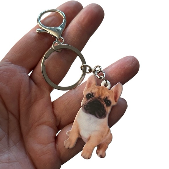None Accessories - Fawn Frenchie keychain NEW French Bulldog fawn purse charm
